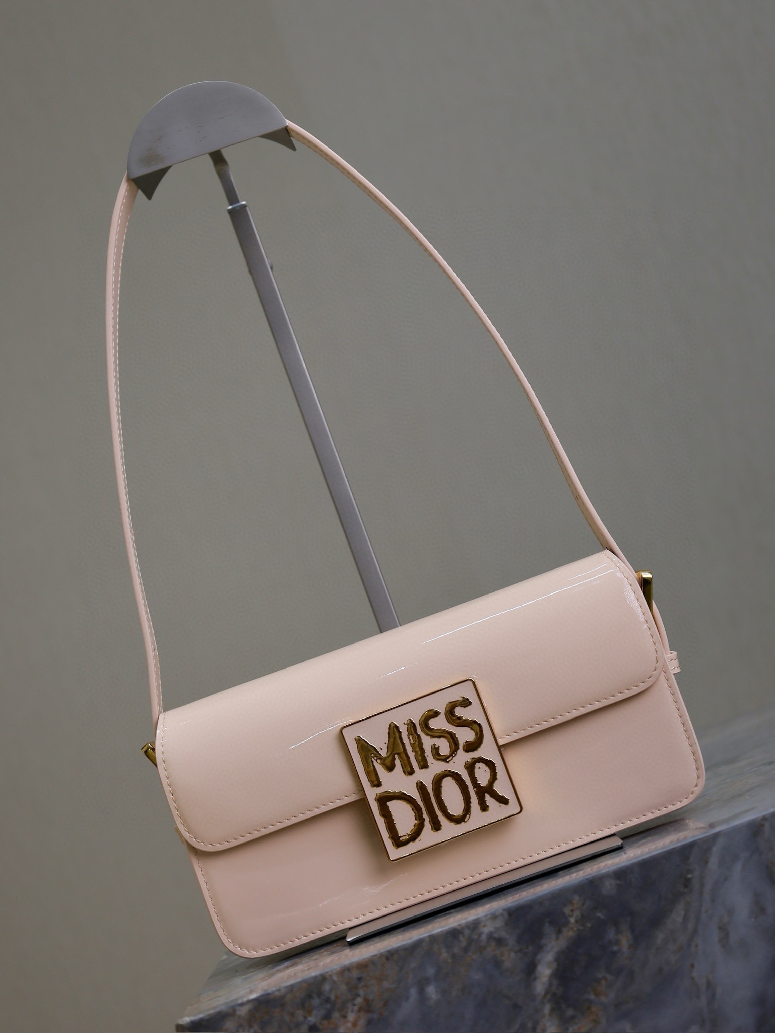 Miss Dior Flap Bag Pink Patent Calfskin